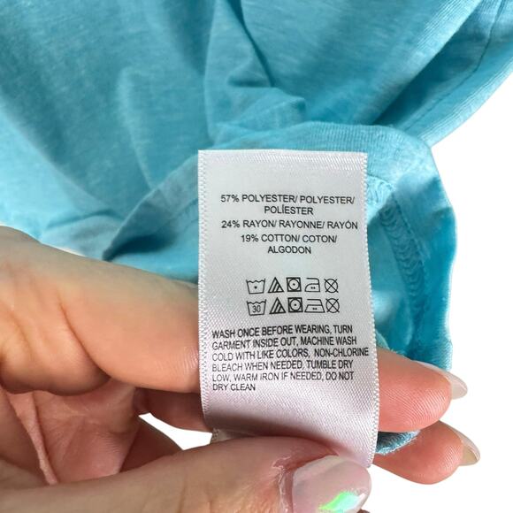 Lucky Brand This is My Fourth Sky Blue Soft Knit Short Sleeve Graphic July Tee - Picture 10 of 10